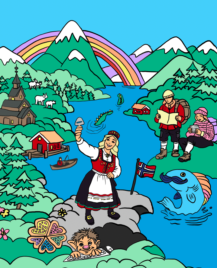 Norge i rødt, hvitt og regnbue